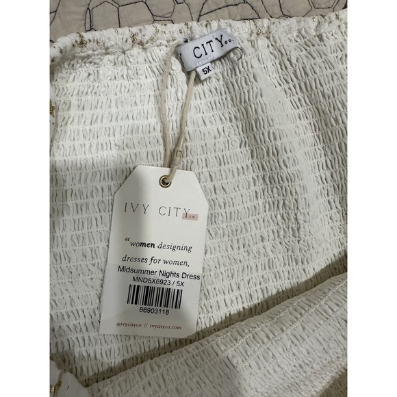 Ivy City Co Women's Midsummer Nights Dress  Stars Size 5X White - Picture 15 of 16